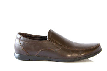 Brown men shoes on white background