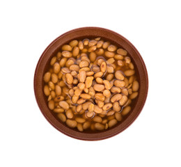 bowl of soy bean paste on white background