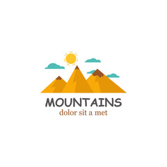 Mountains logo design vector template.