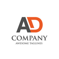 creative letter AD logo. Abstract business logo design template. modern Letter AD Logo template editable for your business.
