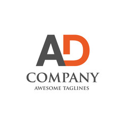 creative letter AD logo. Abstract business logo design template. modern Letter AD Logo template editable for your business.
