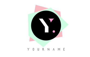 Y Geometric Shapes Logo Design with Pastel Colors. - obrazy, fototapety, plakaty