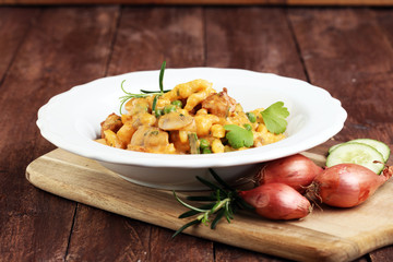 KasNocken - Austrian Spaetzle with cheese and caramelized onion.