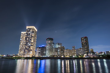 Obraz premium 夜の晴海エリア