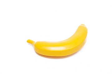 Banana. Plastic fruits on a white background.