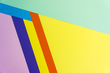 Color papers geometry flat composition background with various color tones.