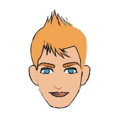 good looking man cartoon icon over white background. colorful design. vector illustration