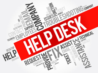 Help Desk word cloud collage, business concept background