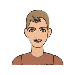 good looking man cartoon icon over white background. colorful design. vector illustration