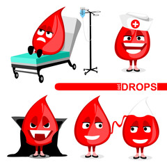 set of blood drops. isolated vector illustration
