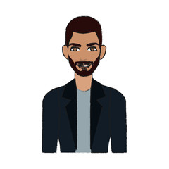 good looking man cartoon icon over white background. colorful design. vector illustration