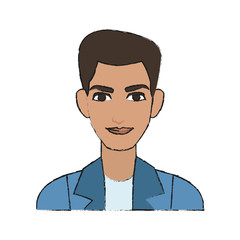 good looking man cartoon icon over white background. colorful design. vector illustration