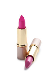 Colorful lipsticks isolated on a white