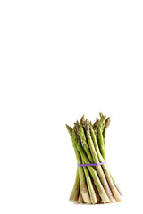 Fresh green asparagus isolated on a white