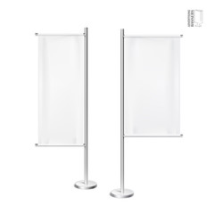 Outdoor advertising banners shield mockup