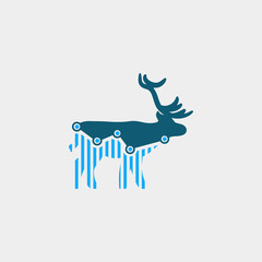 deer finance logo. animal logo with statistic concept