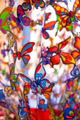 Pretty painted glass butterflies for backdrop