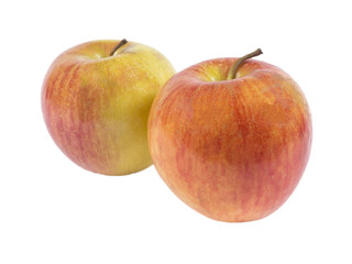 Fototapeta na wymiar Two red apples on white isolated background