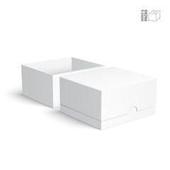 Blank paper or cardboard boxes templates on white background