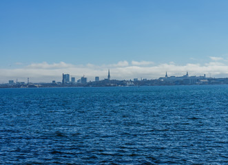 View of city Tallinn from Baltic sea