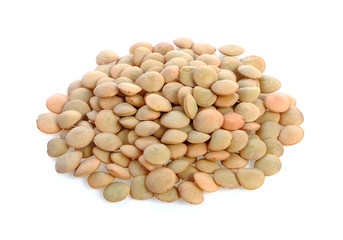 lentils isolated on white background