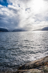 Sun peaking trough the clouds