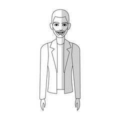 good looking man cartoon icon over white background. vector illustration