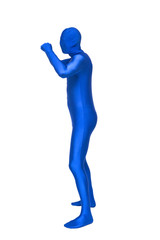Mysterious blue man in costume