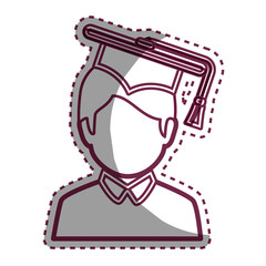 graduated avatar character emblem vector illustration design