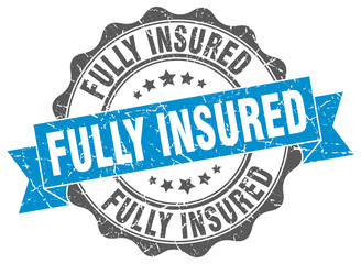 Fototapeta premium fully insured stamp. sign. seal