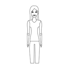 young slim pretty woman icon image vector illustration design 