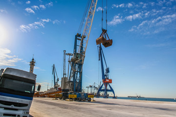 Commercial sea port of Castell&oacute;n in Valencia (Spain). November 2007