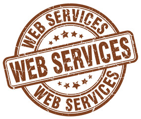 web services brown grunge stamp