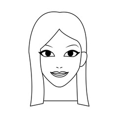 face of young pretty woman icon image vector illustration design 