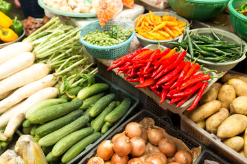 Fresh vegetable in wet market