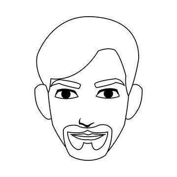 face of young handsome bearded man icon image vector illustration design 