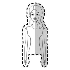 young pretty woman icon image vector illustration design 