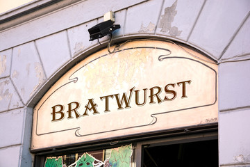 Obraz premium Schild 214 - Bratwurst