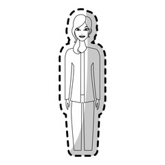 young pretty woman icon image vector illustration design 