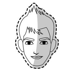 face of young handsome man icon image vector illustration design 