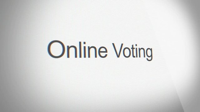 Online Voting - typing on computer