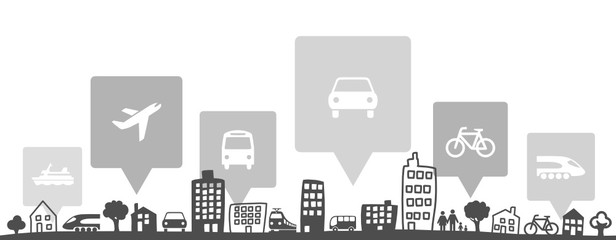 Silhouette Stadt Verkehr