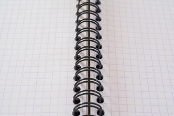 Closeup of metal binding notebook