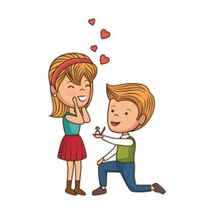 couple lovers characters icon vector illustration design