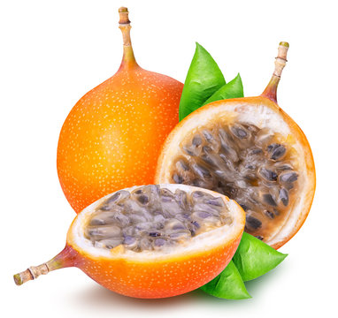 Granadilla fruit isolated on white background