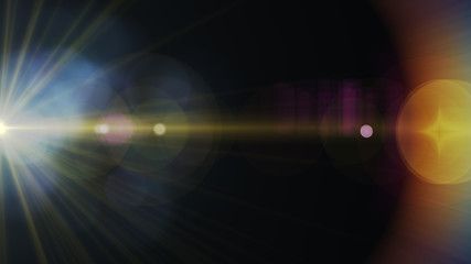 abstract of lighting digital lens flare in dark background