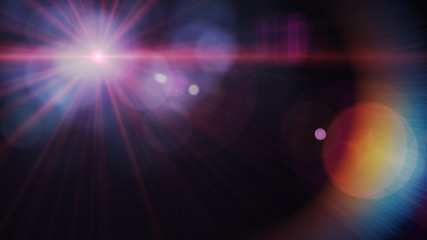 abstract of lighting digital lens flare in dark background