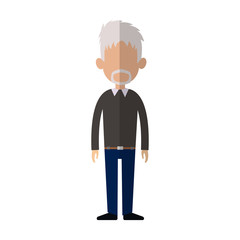 old man cartoon icon over white background. colorful design. vector illustration