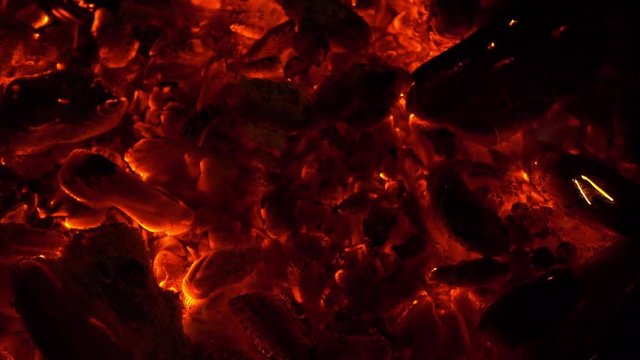 Hot coals. Fire. background.