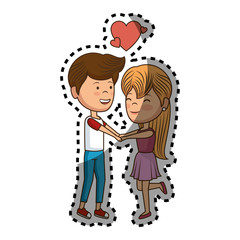 couple lovers characters icon vector illustration design